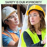 Vista 5 de TICONN Gafas de seguridad transparentes para hombres, gafas protectoras resistentes a los arañazos y impactos, cumplen con la norma ANSI Z87.1