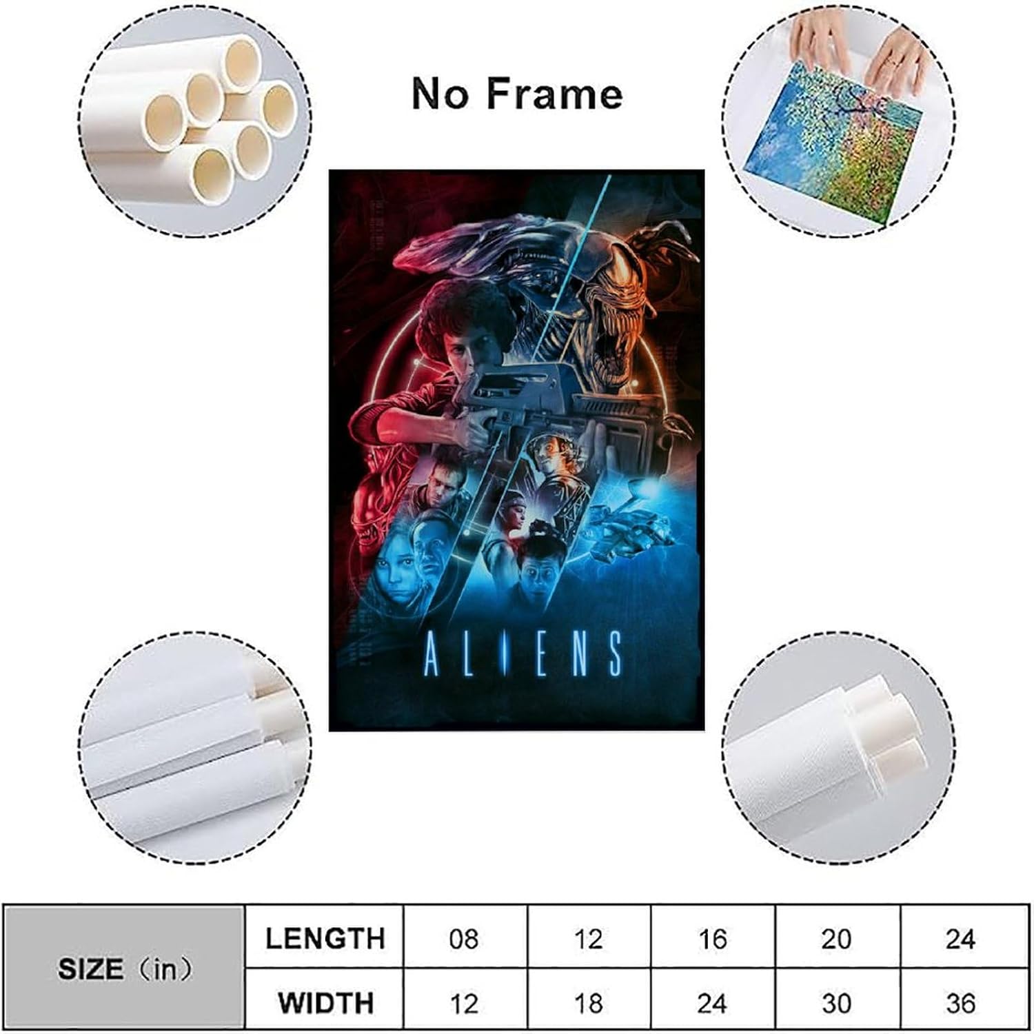 JGNHJC Alien Horror Movie Poster for Bedroom Aesthetic Canvas Wall Art Living Room Posters Bedroom Painting 24x36inch(60x90cm), Unframe-style-7 image 3