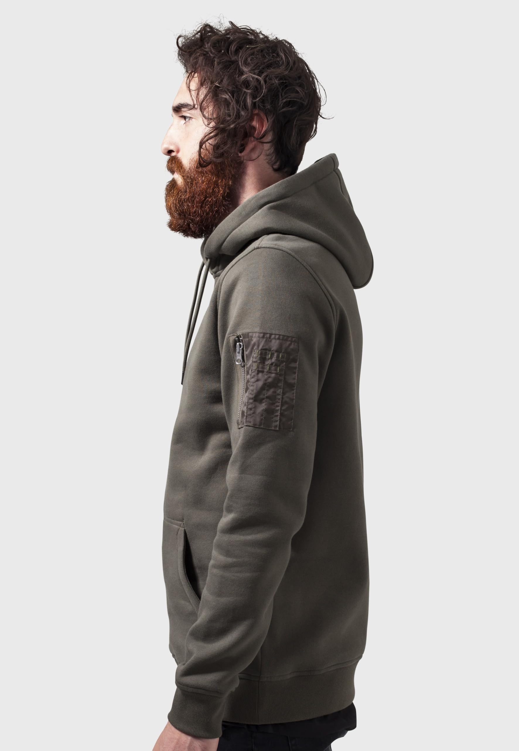 Urban Classics Męska bluza z kapturem Bomber, zielony (oliwka 176), M