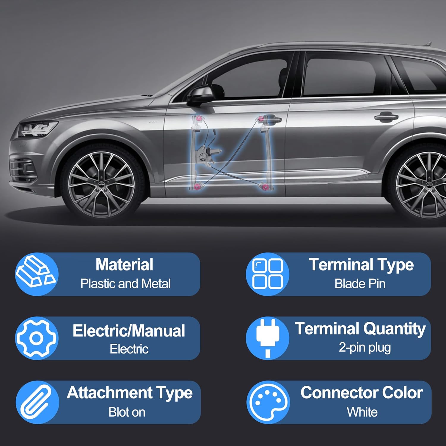 19003 Front Right Window Regulator Compatiable with Ford 2004-2008 F150 Extended Cab Pickup