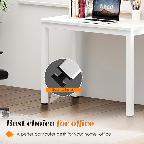 Miniatura 7 de Need Mesa pequeña - Escritorio de estudio de 31.5 pulgadas para espacios estrechos, estación de trabajo de estudio resistente y resistente para