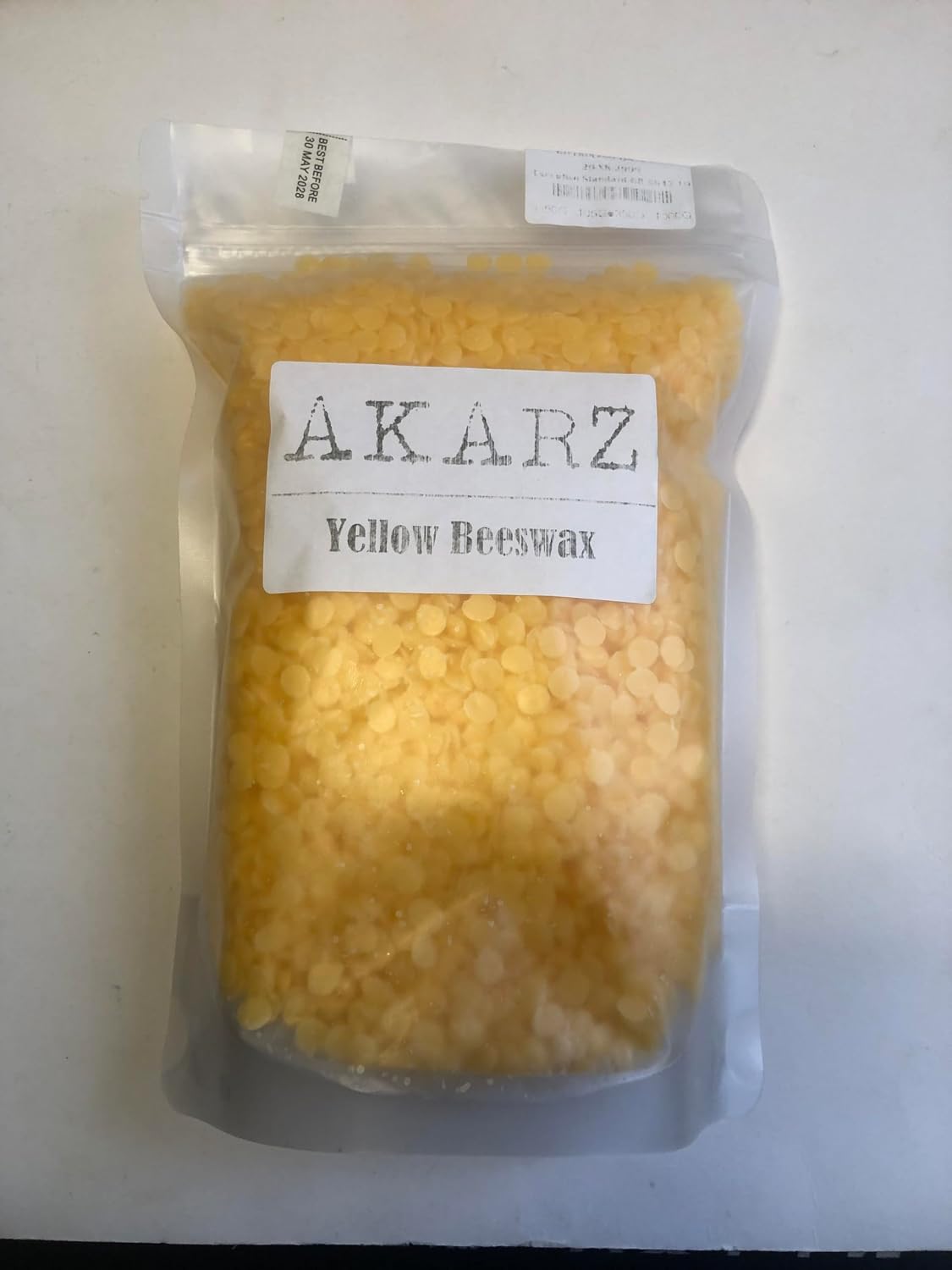 AKARZ Yellow Beeswax (1000g) Organic Natural Pure for DIY Lip Balms Lotions Candles Bees Wax Pastilles