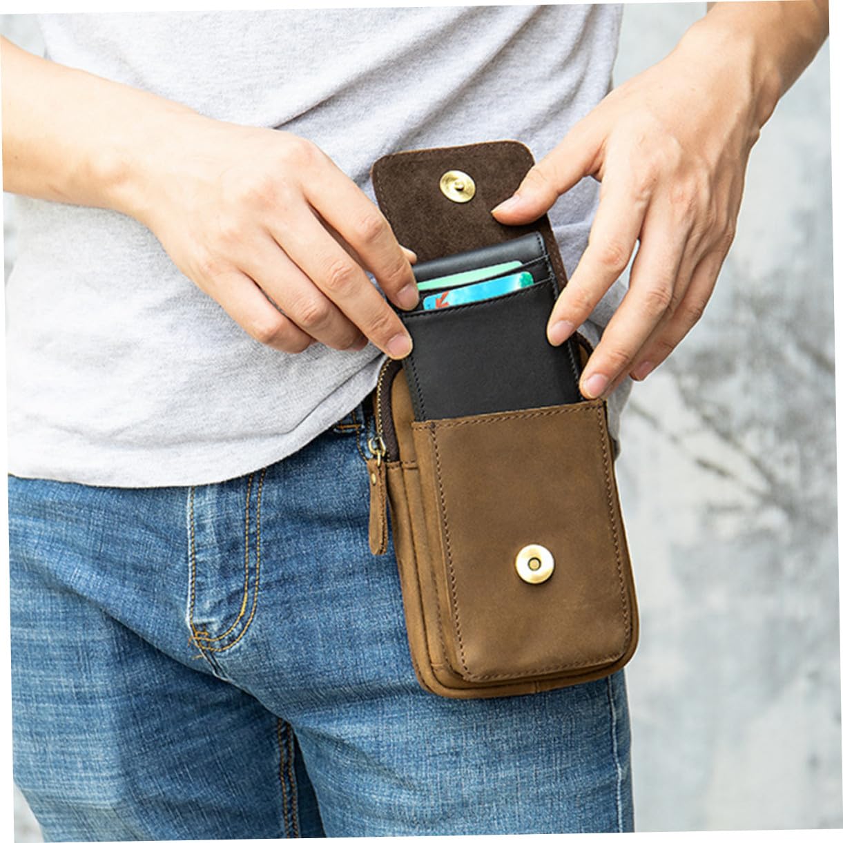 Gatuida Pochette pour Téléphone Portable Étui de Ceinture Compact et Léger pour Ranger Clés Écouteurs et Accessoires