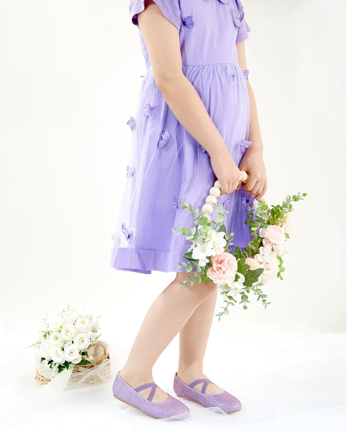 Otter MOMO Toddler Little Girls Princess Shoes Mary Jane Ballerina Flats Flower Girl Dress Shoes - Image 6