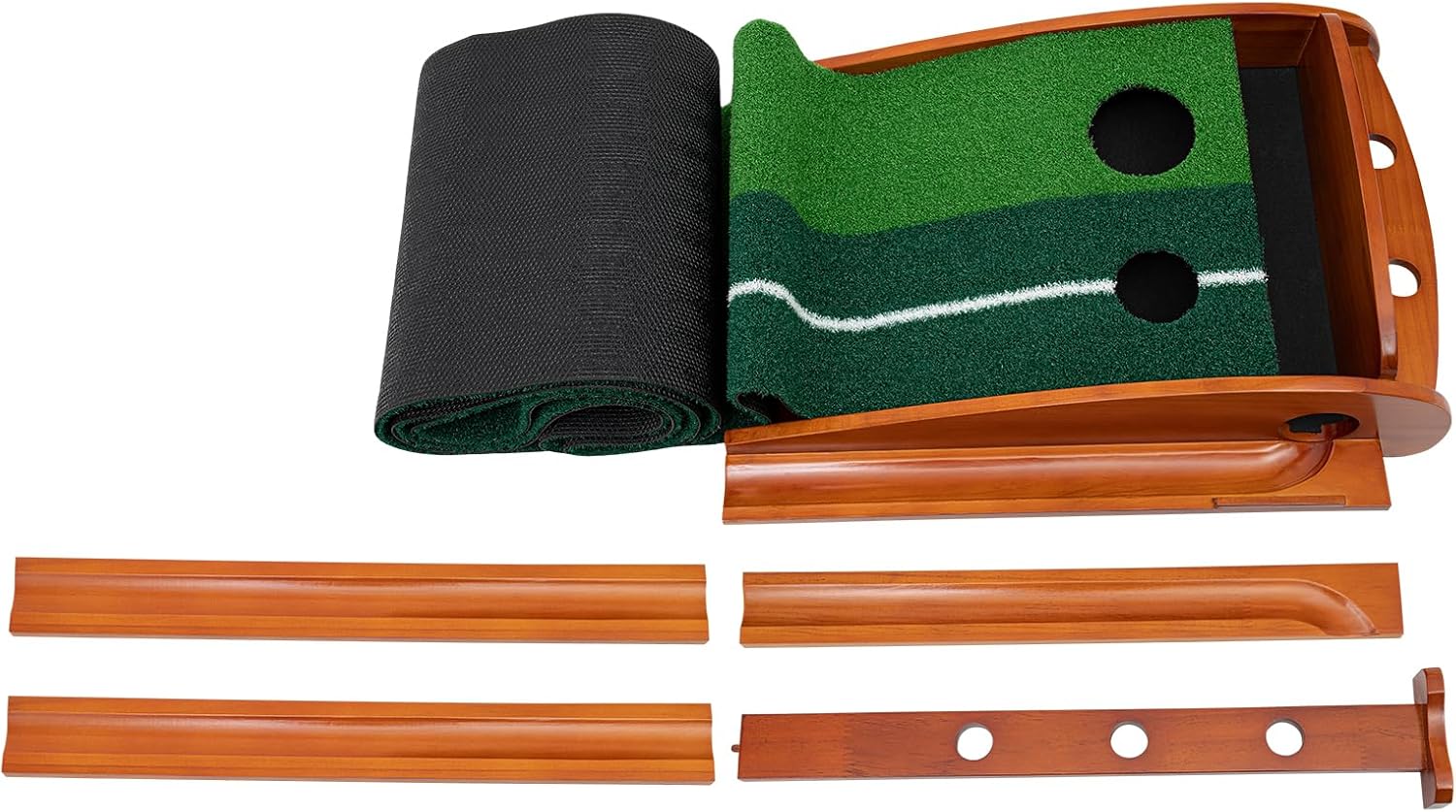 Golf Putting Practice Mat, Indoor Golf Putting Exerciser with Auto Ball Return, Putting Green Indoor Mat, Golf Training Aid for Home, Office, Backyard or Outdoors