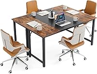 Vista 9 de Tangkula Escritorio grande para computadora de oficina en casa de 63 pulgadas, escritorio de estudio con marco de metal resistente, amplio