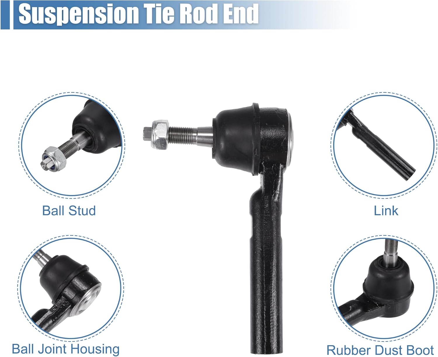 X AUTOHAUX 6pcs Front Inner Outer Tie Rod Ends Kit Suspension Steering Tie Rod End for Chrysler Town & Country for Dodge Grand Caravan for Volkswagen Routan Drag Link No.ES800403/ES80646