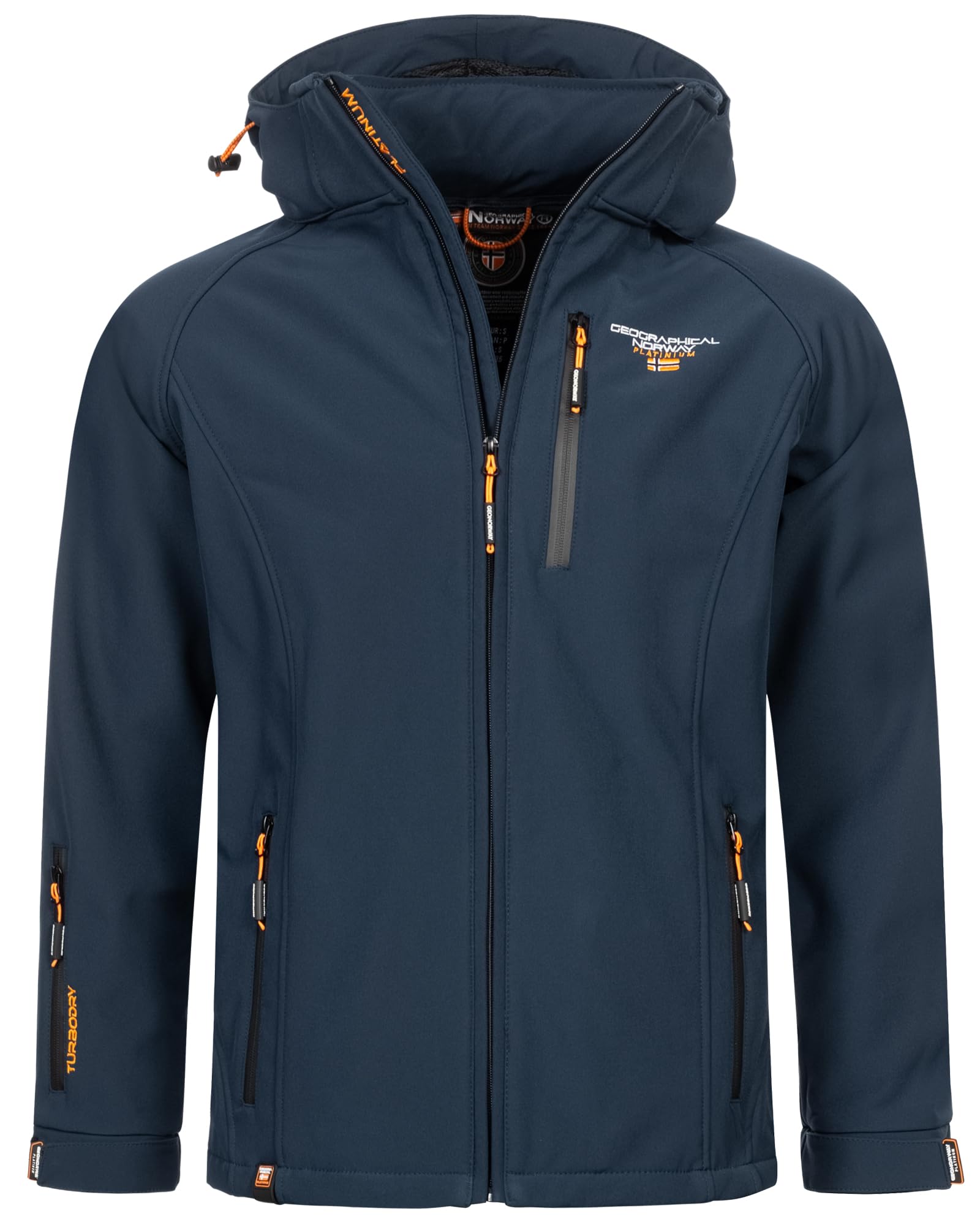 Geographical Norway Men's Navy Fvs Production H-H Autumn Winter Softshell Jacket - Rain Outdoor Transition, Xl