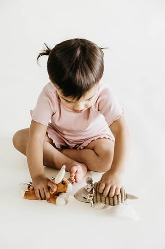 Miniatura 8 de The Petting Zoo Peluche de caballo de peluche, regalos para niños, clips de mochila, animales de peluche de caballo marrón, 5 pulgadas