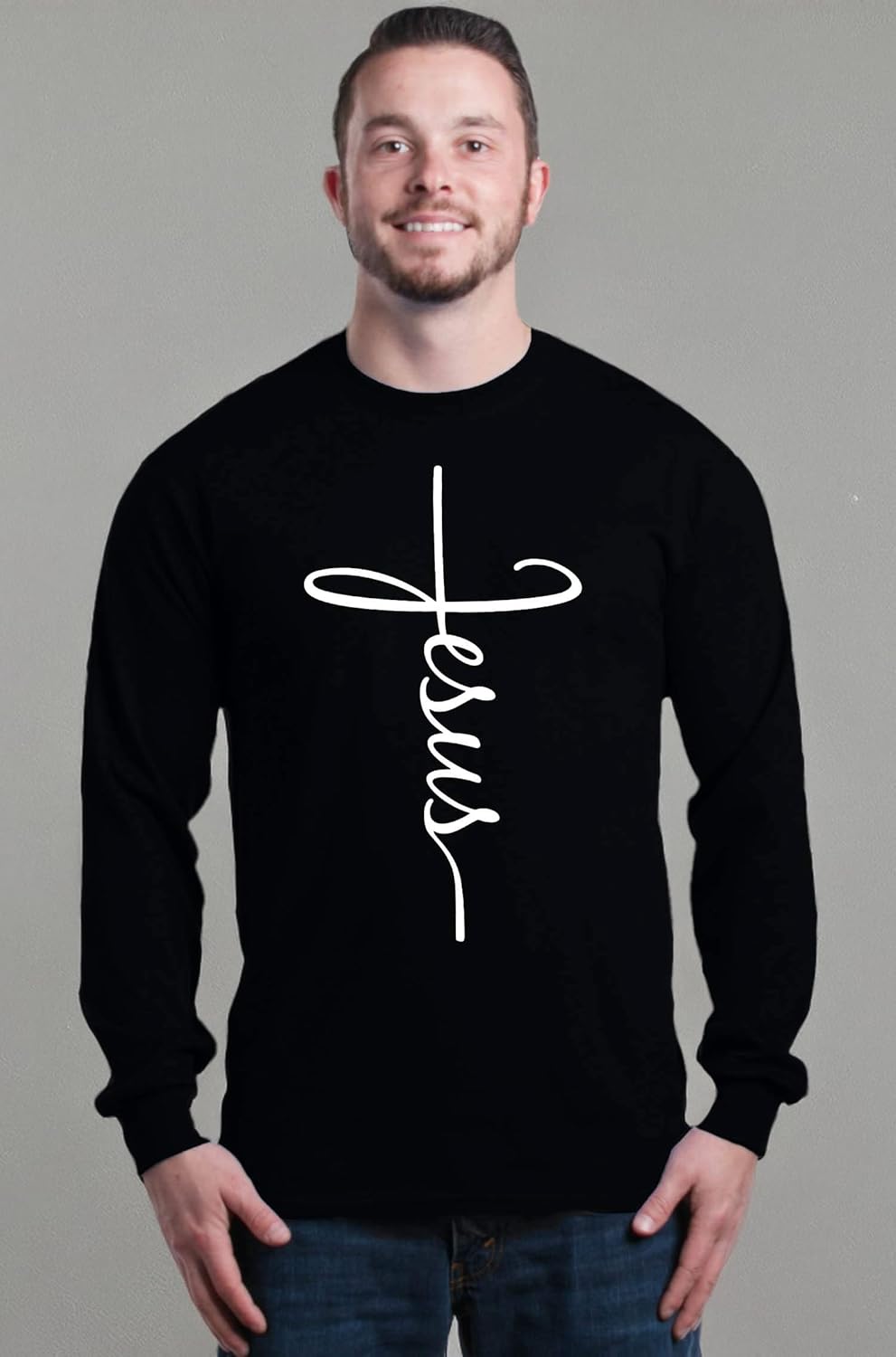 Jesus Cross Script Long Sleeve Shirt - Image 6