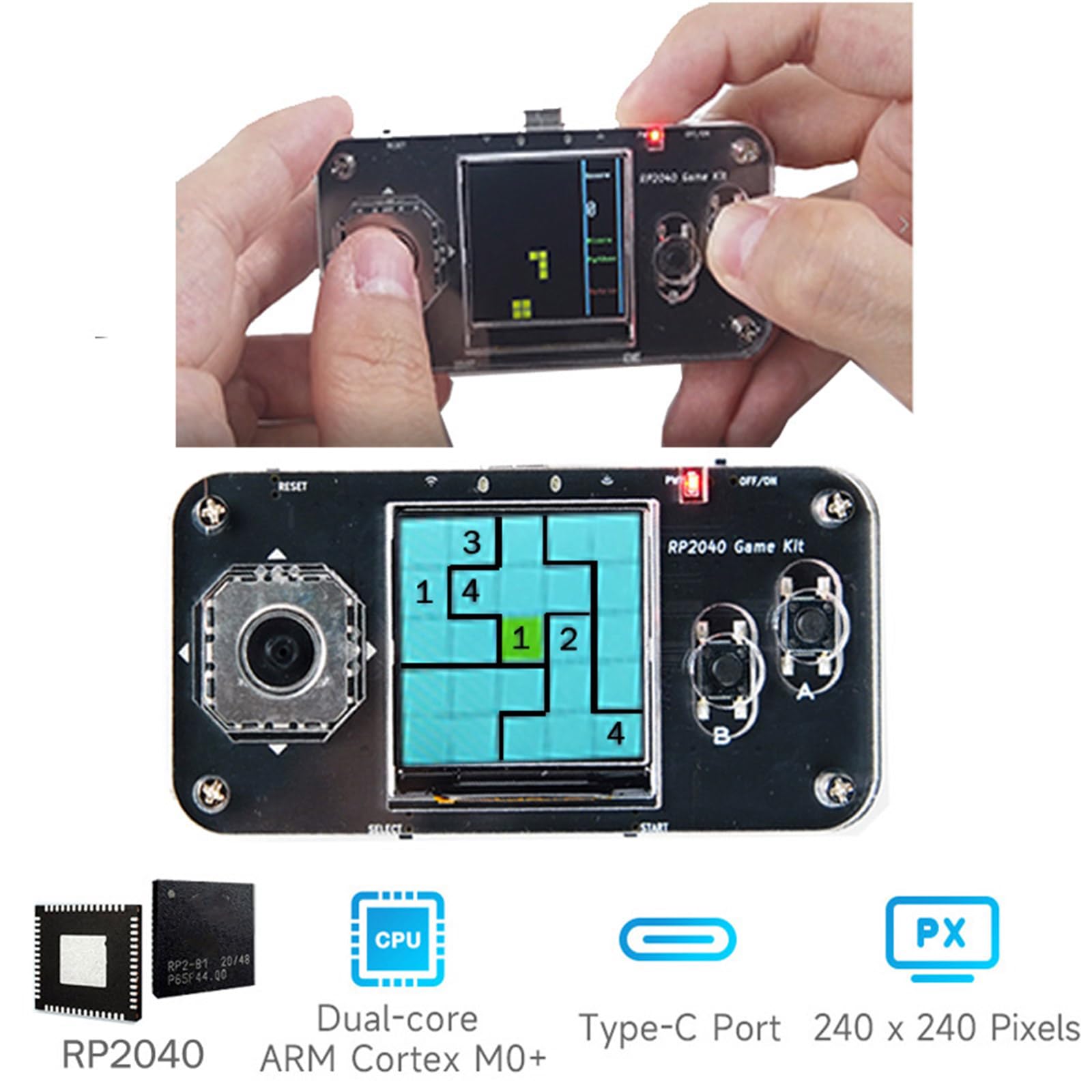 1. Scheda per console di gioco con display da 54 pollici per 2040 con USB C e possibilità di espansione, piattaforma di apprendimento multifunzionale