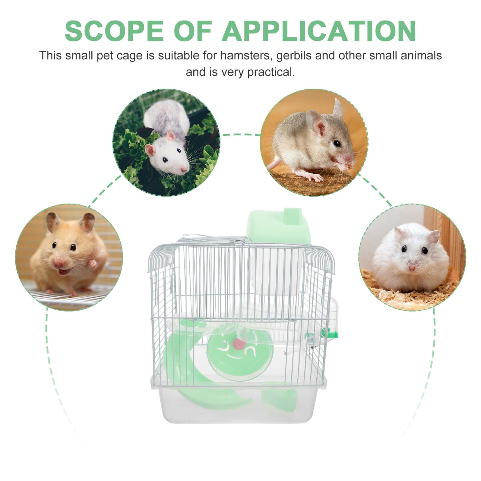 Doppelstöckiger Hamsterkäfig für Ratten aus Draht und Kunststoff