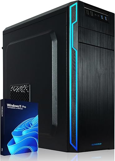 Greed® Multimedia V2 PC mit Intel Core i7 10700F – Schneller Rechner + Computer für Büro & Home Office mit 4,8 GHZ, 16GB RAM/Arbeitsspeicher -…
