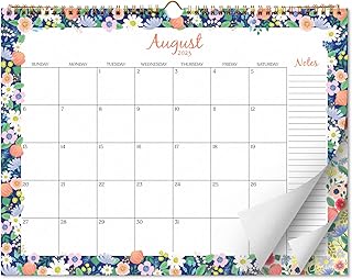 S&O Floral Border 2023 Wall Calendar from July 2023-Dec 2024 - Tear-Off Monthly Calendar - 18 Month Academic Wall Calendar - Hanging Calendar to Track Anniversaries & Appointments - 13.5"x10.5”in