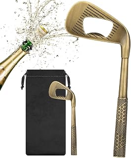Golf Clubs Bottle Opener, Unique Beer Opener with Gift Bag, Fathers Gifts Christmas Birthday Gifts for Men Women Dad Husband Boyfriend, Sports-Themed Bar Party Bottle Opener Beer Gifts, Bronze