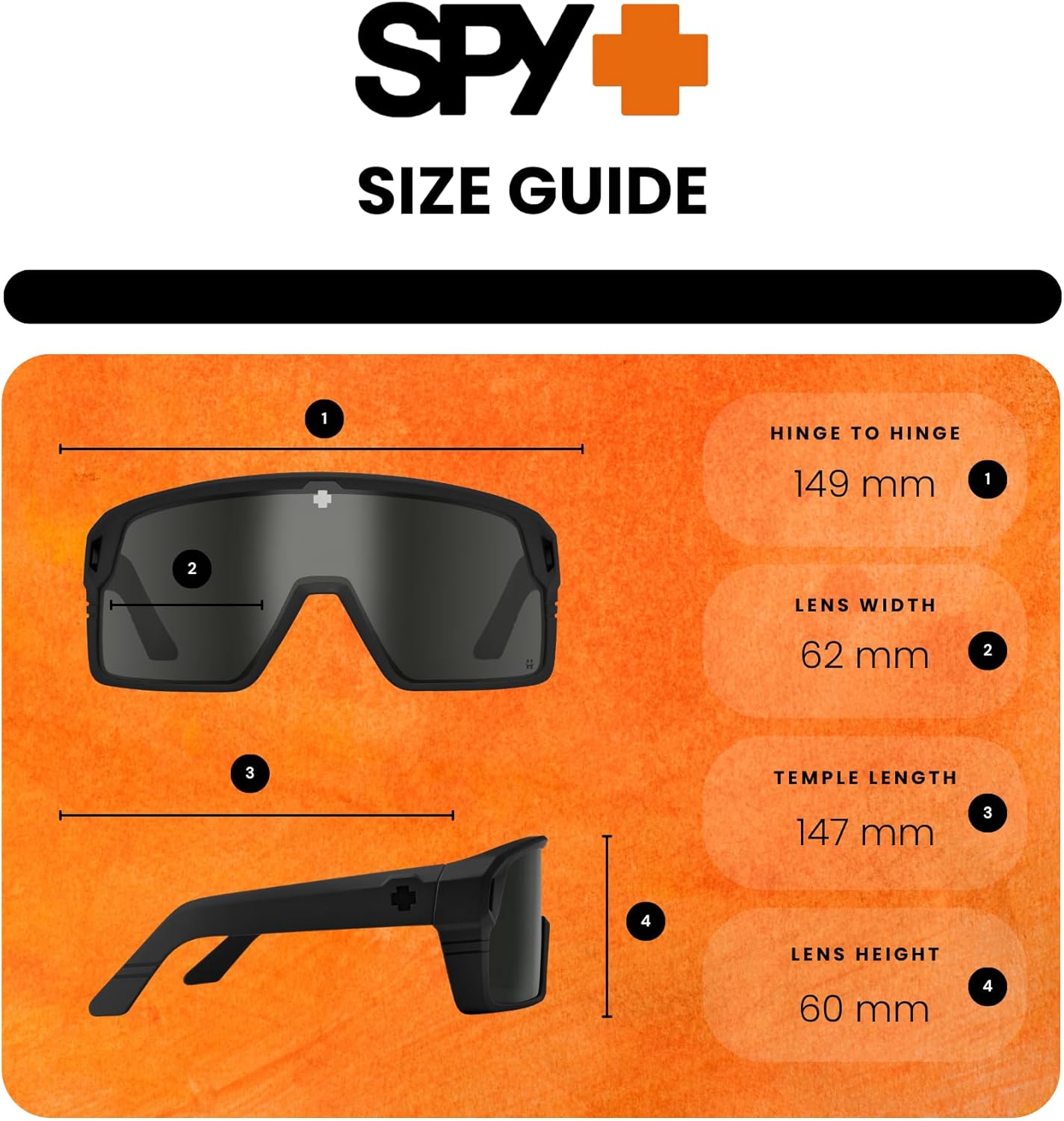 Spy Monolith 62MM Rectangular Sunglasses for Men +BUNDLE with ACCESSORY EYEWEAR KIT