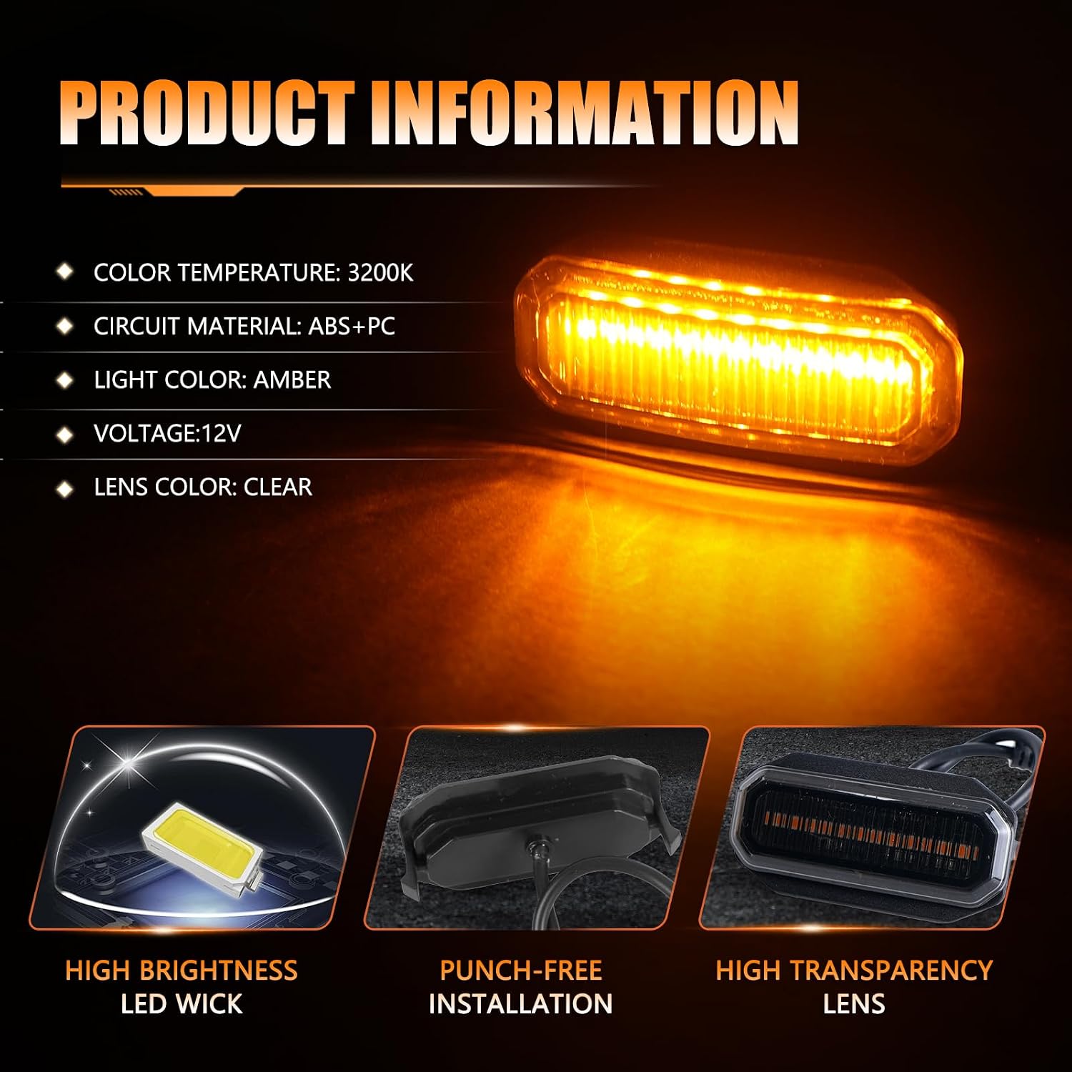 Ambe LED Grille Lights Compatible with 2024 2025 Jeep Wrangler JL JLU & Gladiator JT Front Grill Lights,IP68 Waterproof, Easy Plug & Play Install