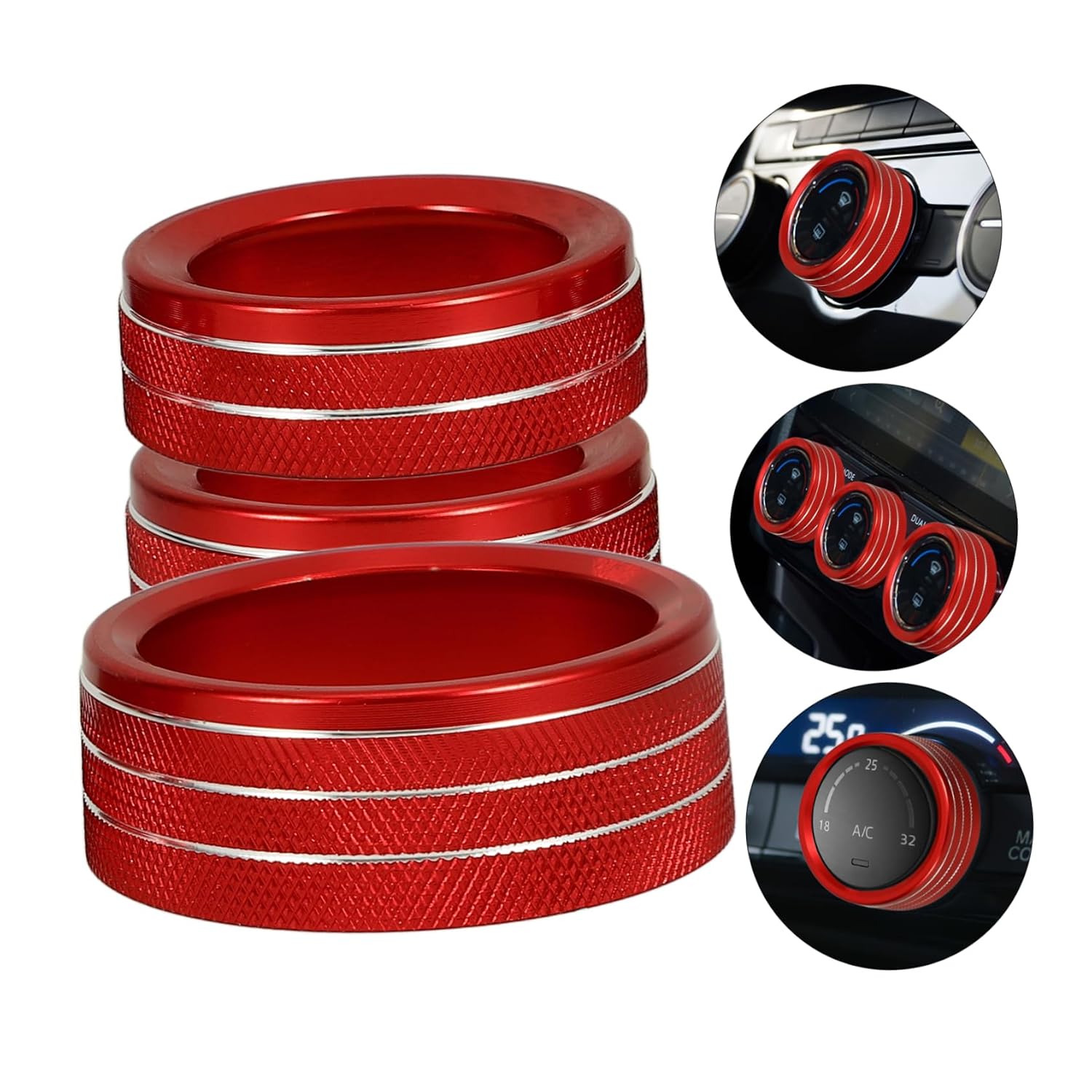 3pcs Car Air Conditioner Knob Center Console Button for Easy Installation Maintenance Stylish Car Knob Accessories