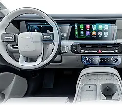 4 peças protetoras de tela de carro para Hyundai Palisade 2026 acessórios híbridos Dual Integrated & AC Nano Touchscreen Protector Film HD Clear Bubble Free 12,3''