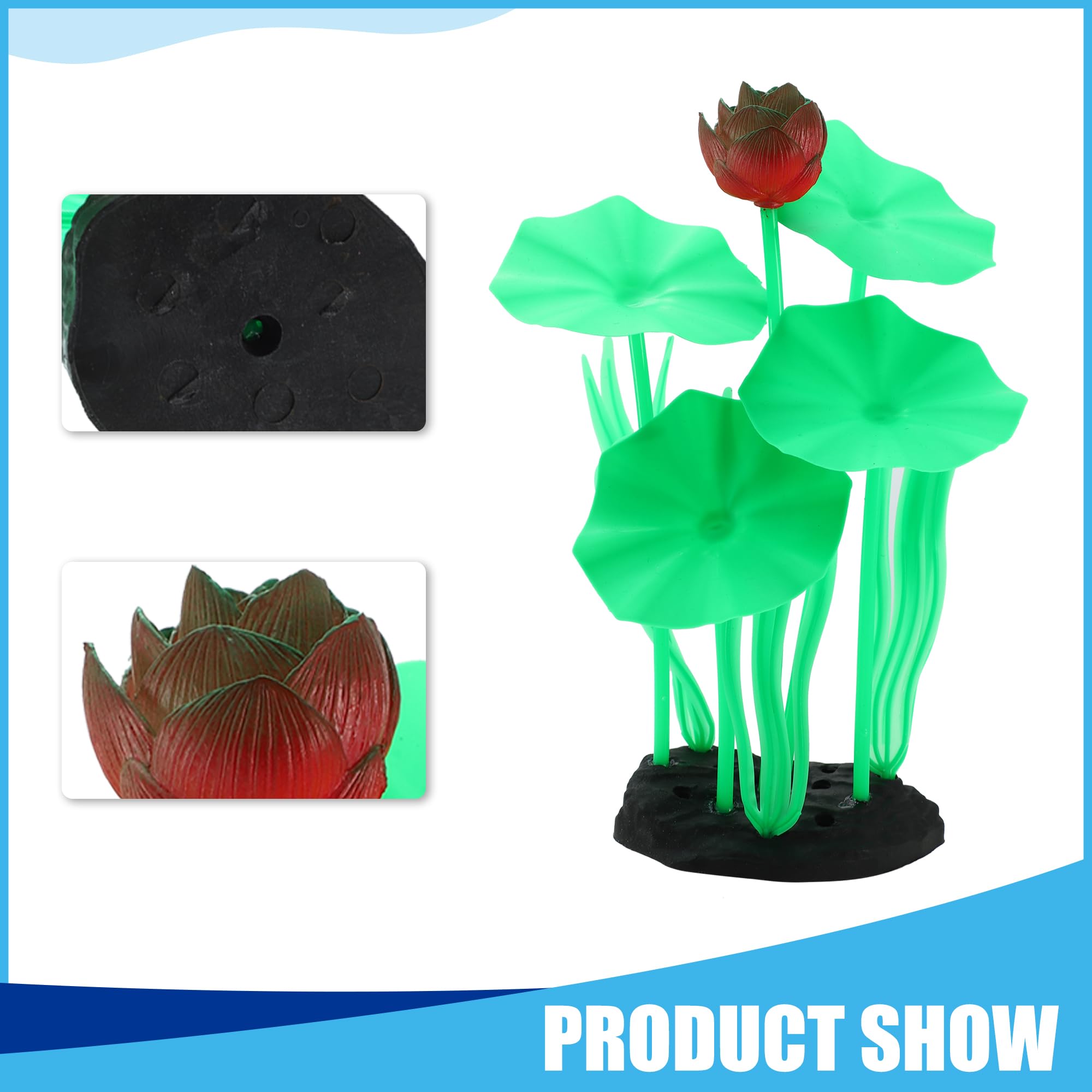 CAPASTEC Aquarium Simulation Coral Lotus, Silicone Fluorescent Coral Glow Ornaments Fish Tank Decoration (Pink) - Image 2