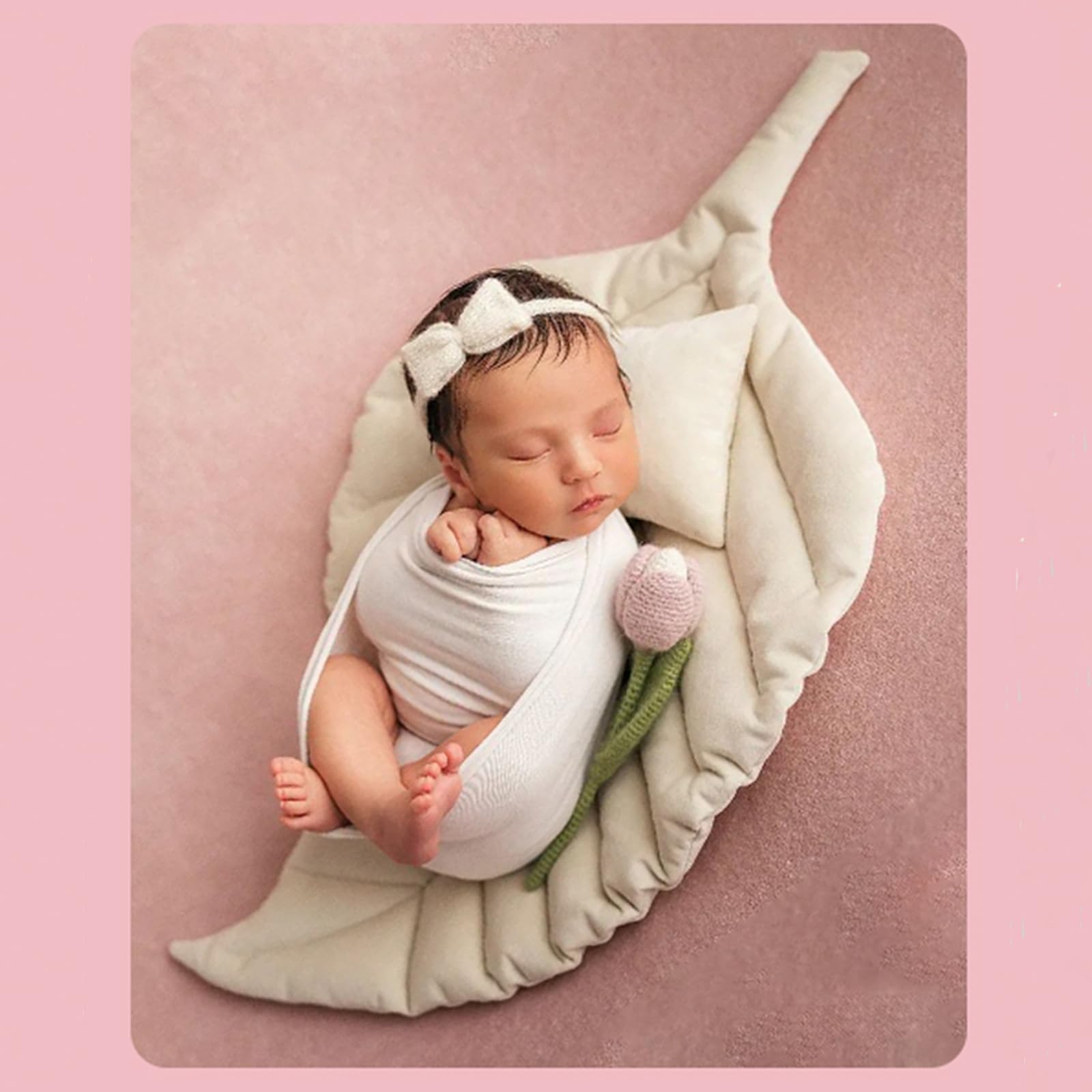 Ensemble de feuilles de coussin pour nouveau-né - Pour séance photo de bébé - Coussin de feuilles - Tapis de chambre d'enfant - Tapis de sol pour studio photo