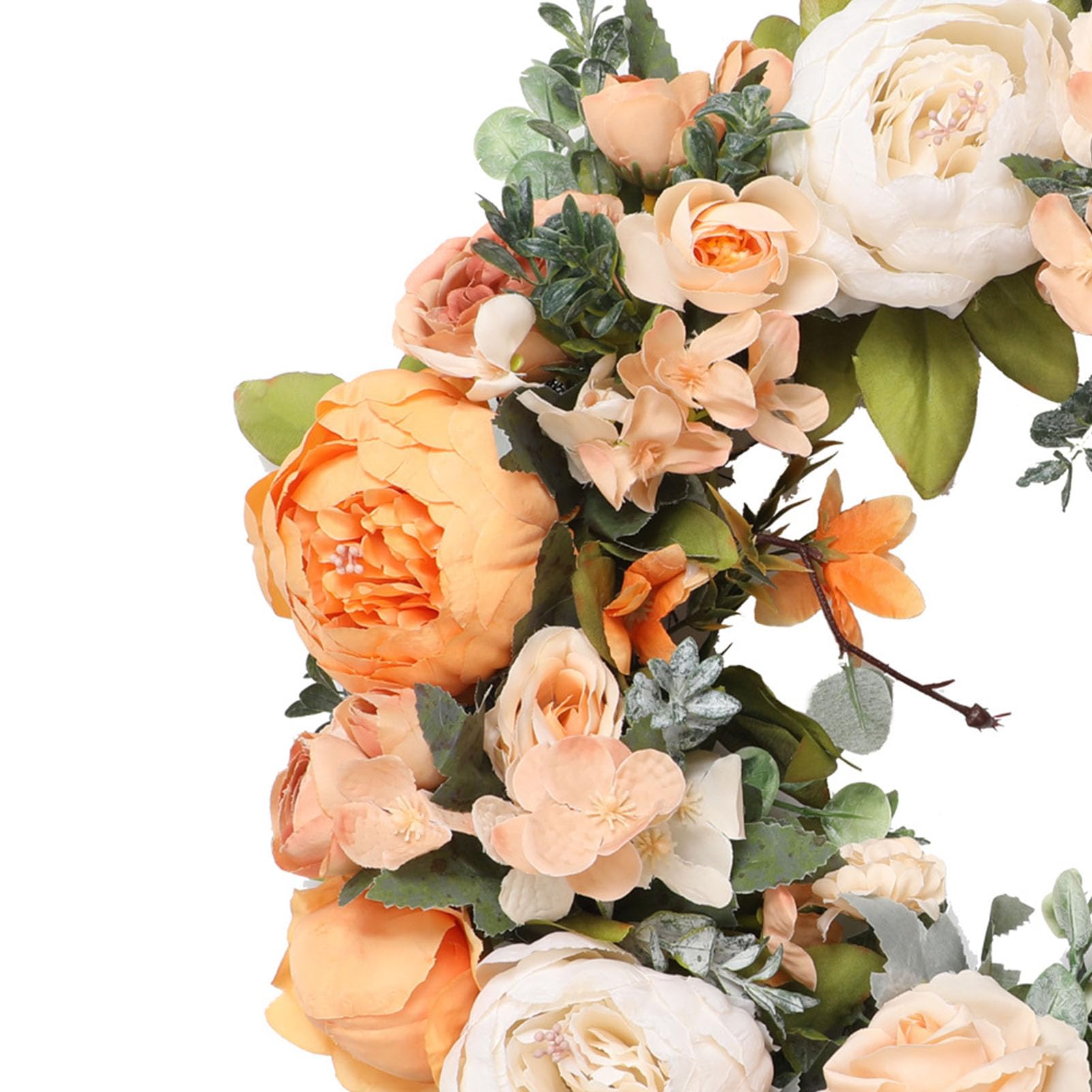 Ejoyous Ghirlanda di Fiori di Peonia Rosa, Ghirlanda di Fiori Artificiali Fatta a Mano con Foglie Verdi, Design a Strati Completi per la Decorazione della Casa Primaverile di Matrimonio Sulla Parete