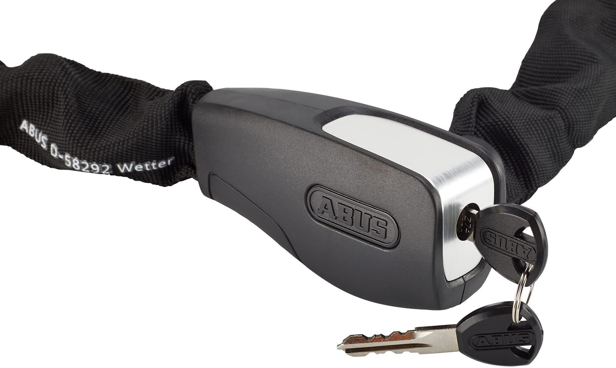 ABUS Kettenschloss Iven Chain 8210 – Fahrradschloss aus gehärtetem Stahl & Kettenschloss Steel-O-Chain 8807K – Flexibles Fahrradschloss aus gehärtetem Stahl – ABUS-Sicherheitslevel 8-110 cm - Schwarz