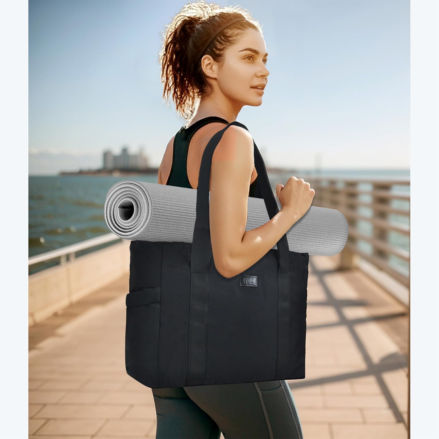 NGIL Yoga Tote Bag, Gym Tote Bag,Work Nurse Tote Bag for Women, Computer Tote for Laptop, Travel Tote Shoulder Bag for Women - Image 2