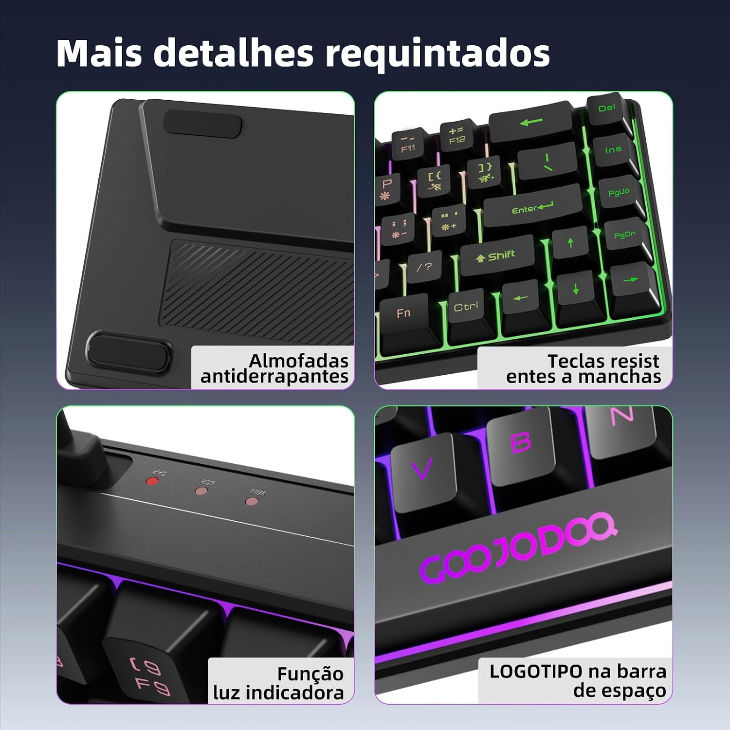 GOKOCO Teclado Mecânico Com Fio A1803 Preto Black