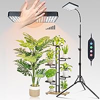 Vista 9 de FECiDA Luces de cultivo de escritorio para plantas de interior, bonsái, inicio de semillas, luz de cultivo UV-IR de espectro completo, consumo