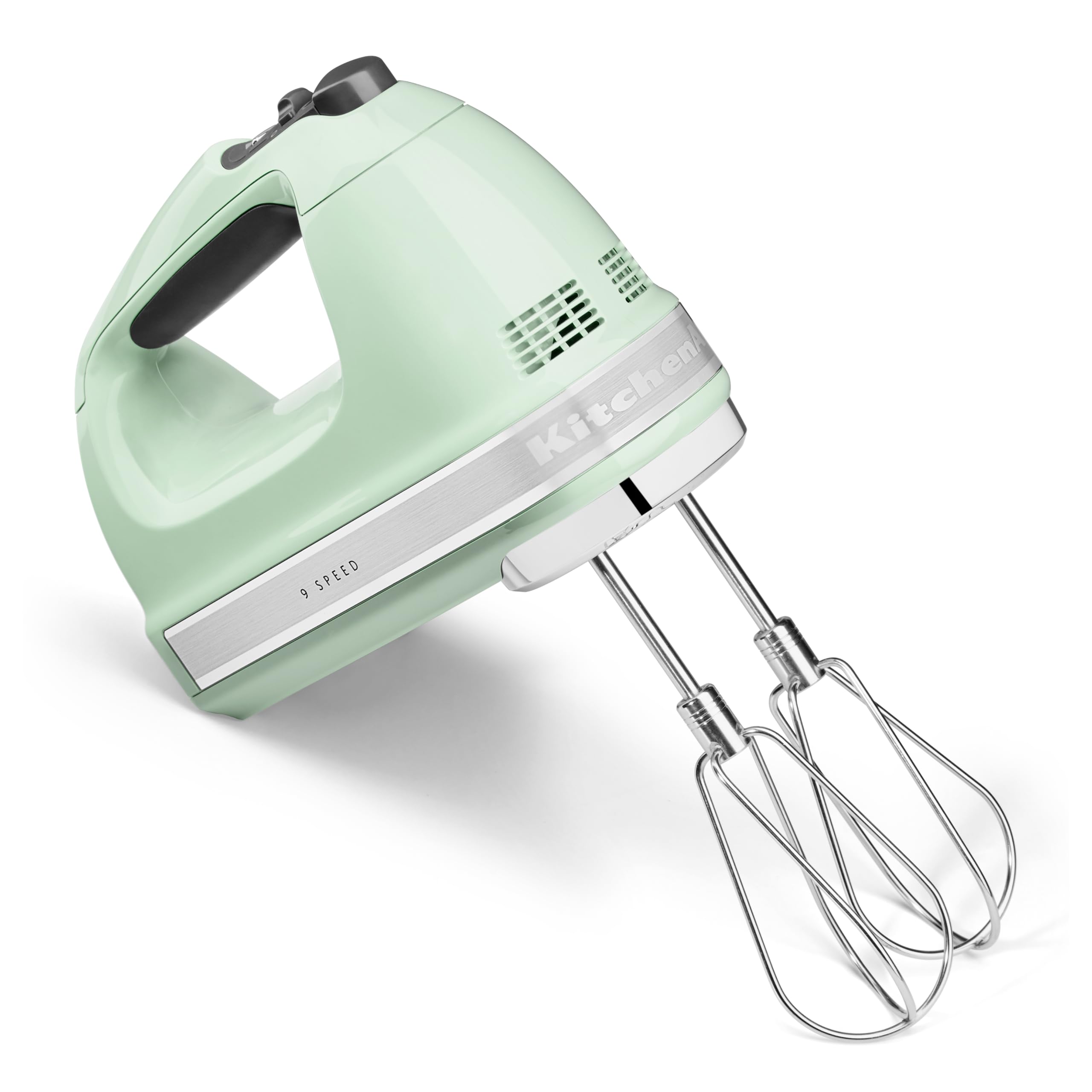 KitchenAid Batteur à Main 9 Vitesses, Moteur CC 85W Silencieux avec Démarrage Doux, 6 Accessoires – Fouets, Crochets & Tige, Cordon Pivotant, Sac de Rangement, Pistache