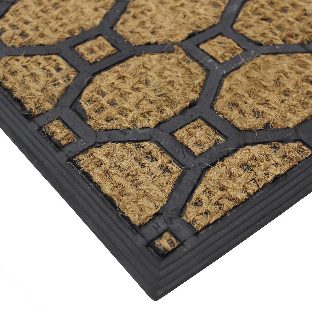 Zerbino In Fibra Di Cocco JVL Con Base In Gomma, Motivo Granito, 40x70 Cm, Resistente Alle Intemperie