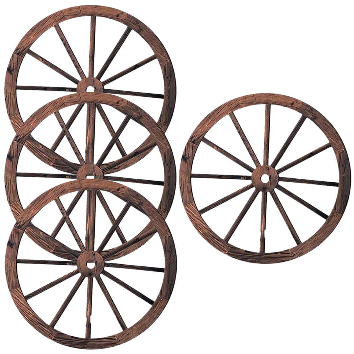 Roue de chariot en bois pour décoration murale de fête et salon chaleureux Artibetter