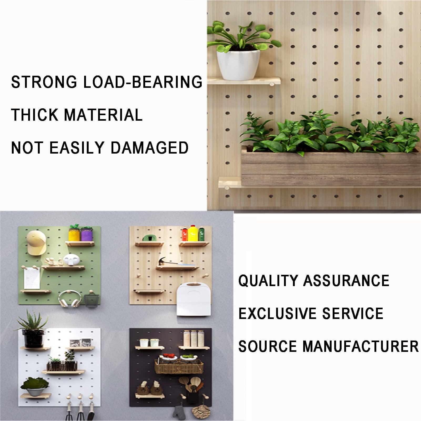 Pegboard-Wand-Organizer-Paneele, dekoratives Wandhakengestell, Peg-Board-Kombinationsset, modulare Display-Organisationsaufbewahrung für Zuhause/Bastelraum (24 x 47 Zoll)