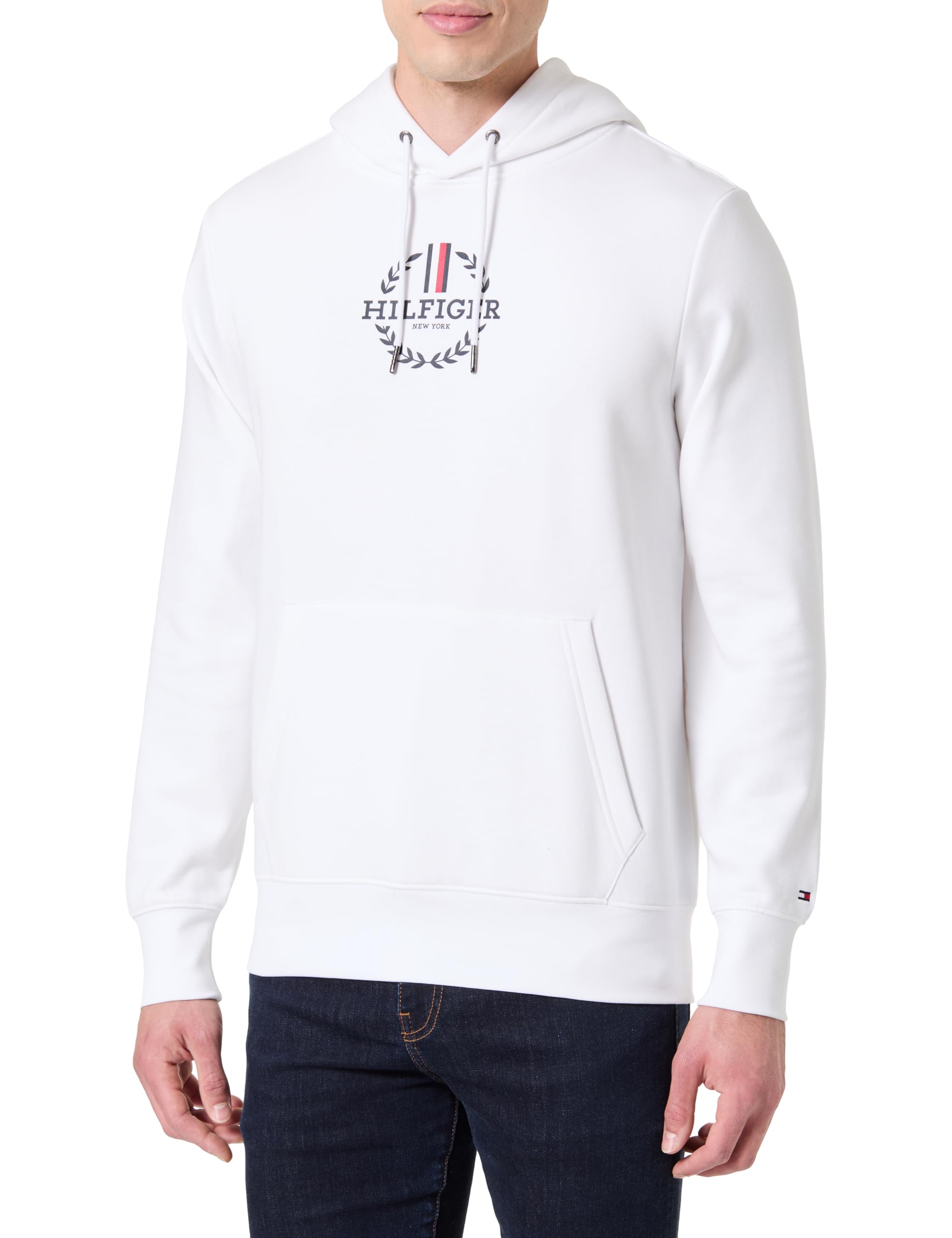 Tommy Hilfiger Herren Global Stripe Wreath Tee Hoody Mw0mw41421 Kapuzenpullover (1er Pack)