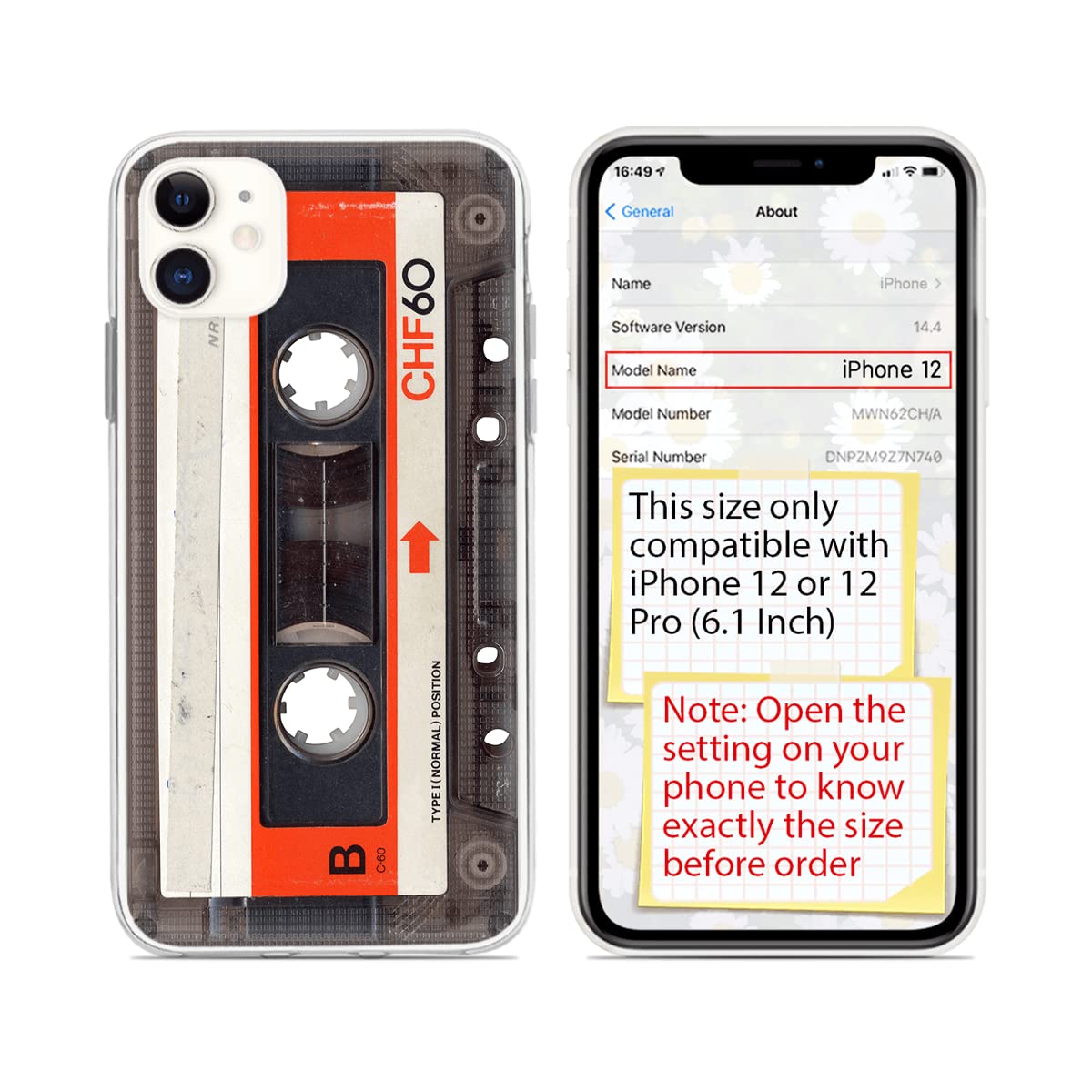 Amazon.com: CUBICER Cassette Retro Style Phone Case Shockproof Cases Gifts  Transparent Cover Clear Soft Design for Men Audio Music Lovers Compatible  with iPhone 12/12 Pro : Cell Phones & Accessories