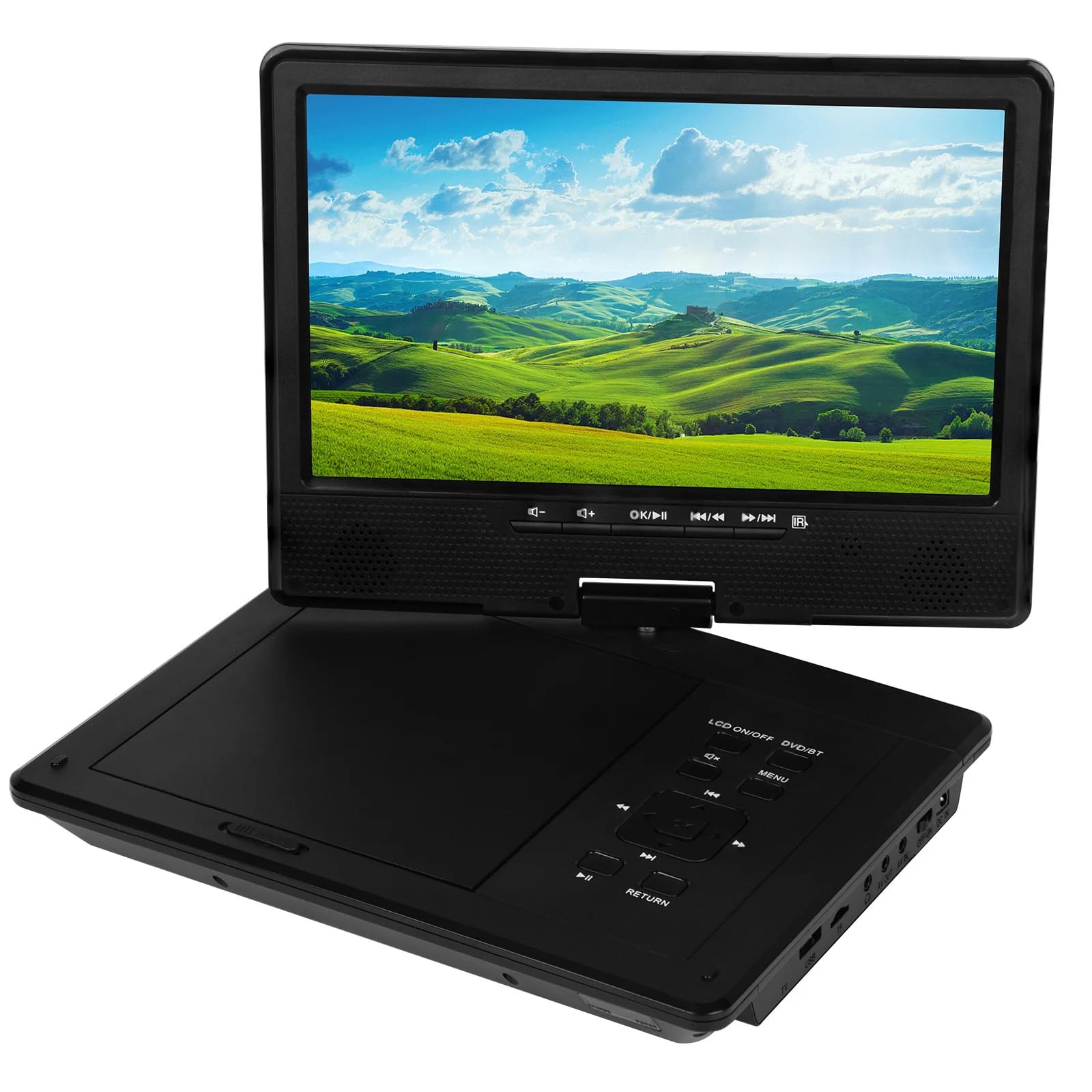 Przenośny odtwarzacz DVD Bluetooth o przekątnej 12,5 cala z ekranem HD o przekątnej 10,1 cala, wbudowany akumulator o żywotności 6 godzin, samochodowe odtwarzacze DVD dla dzieci, słuchawki/karta SD/