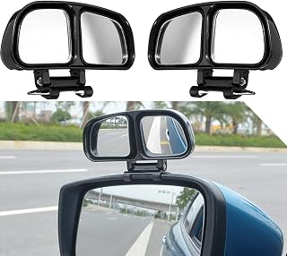 x xotic tech Blind Spot Mirror, 5'' Black Dual Rectangle Adjustable Wide Angle Rear View Mirror, Universal for Car SUVs Truck Motorcycle (2pcs)