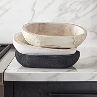 Vista 3 de Santa Barbara Design Studio TableSugar - Cuenco para masa de madera de paulownia, 12 x 7.5 pulgadas, color negro
