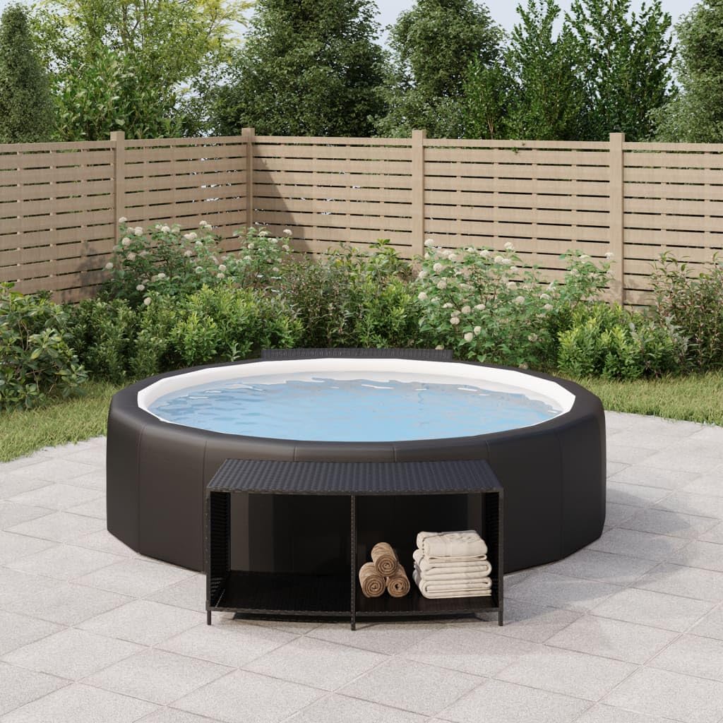 vidaXL Outdoor-Regale 2 STK. Schwarz Poly Rattan