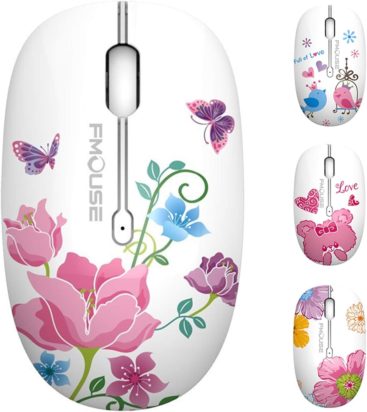 Amazon.com: TENMOS M101 Wireless Mouse Cute Silent Computer Mice with ...