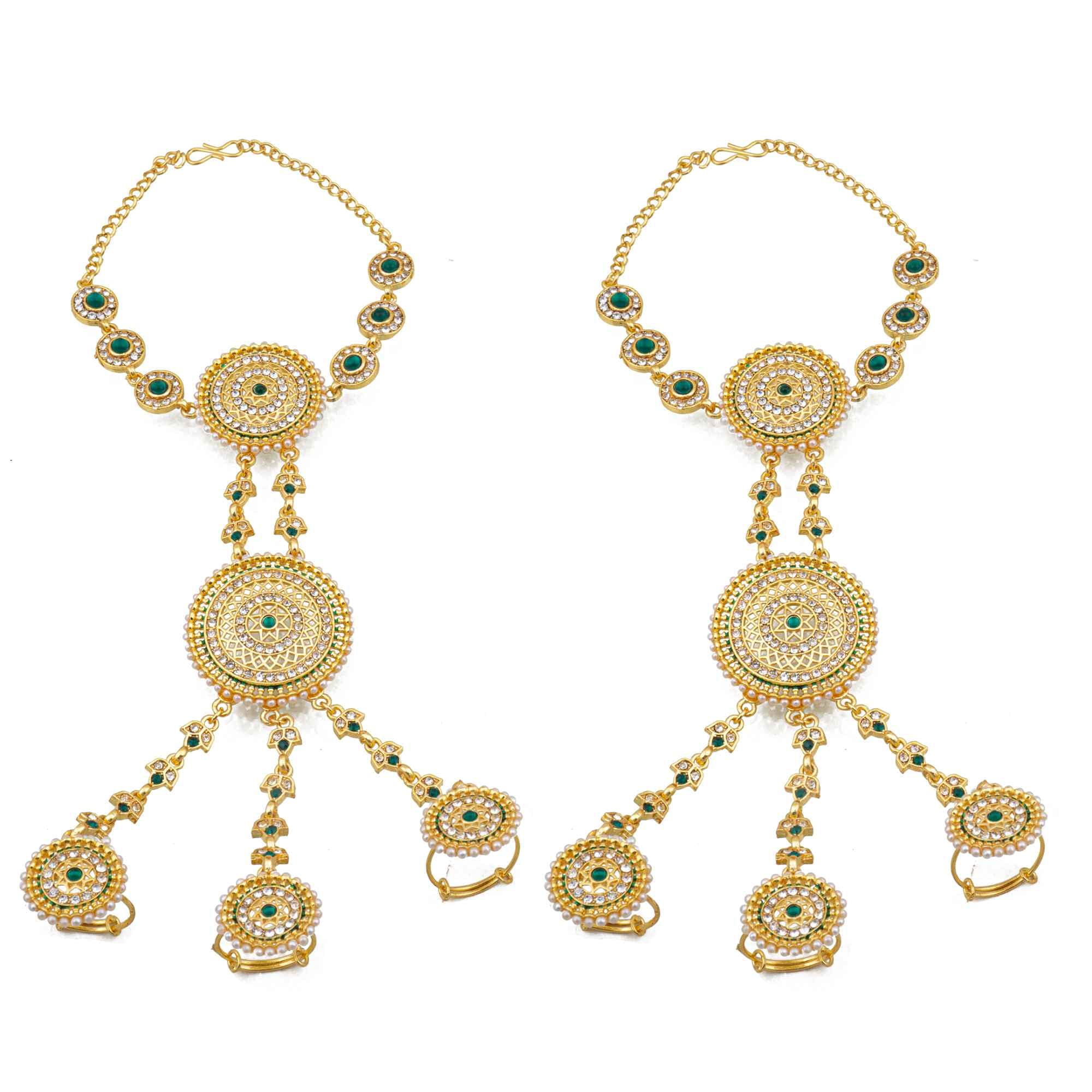 Meira Jewellery Golden Minakari Work Hathfool for Women 110 (B09HQX6T6R) Amazon Price History, Amazon Price Tracker
