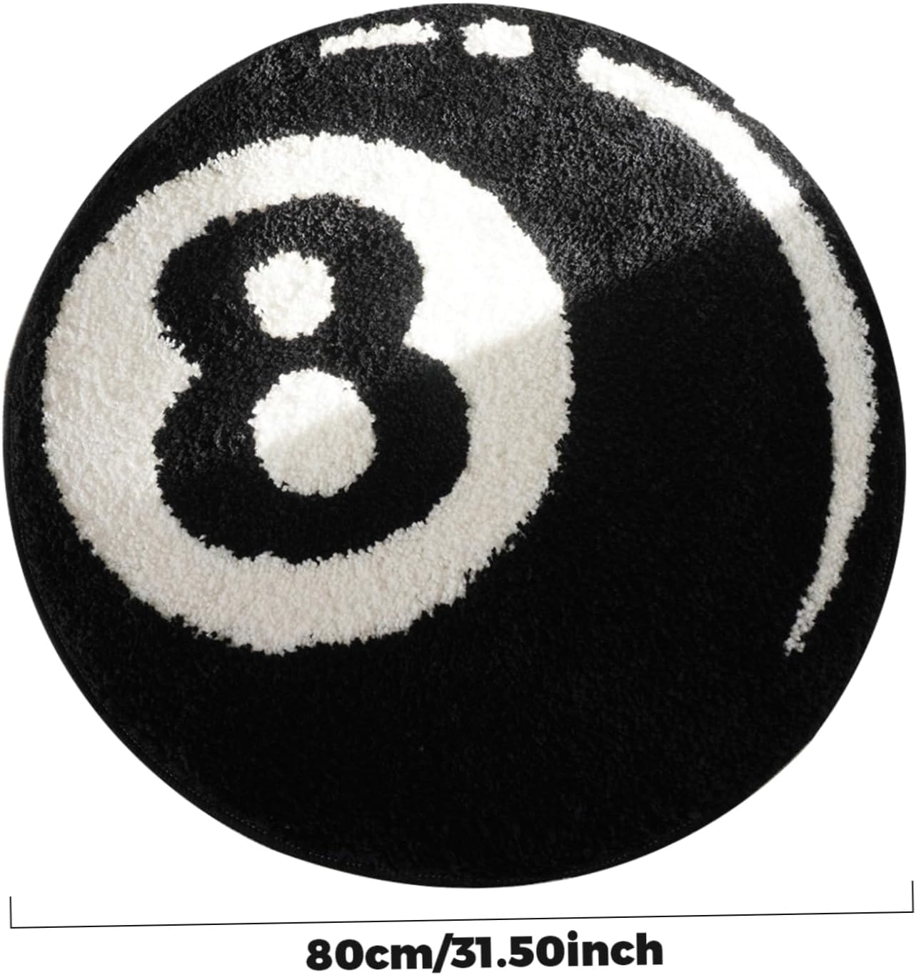 8 Ball Rug 32'' Round 8Ball Rug Soft and Abosorbent Eight Ball Rug Non Slip Flocking Area Rug Washable Decorative Carpet for Bedroom,Cool Rug, 32 Inch