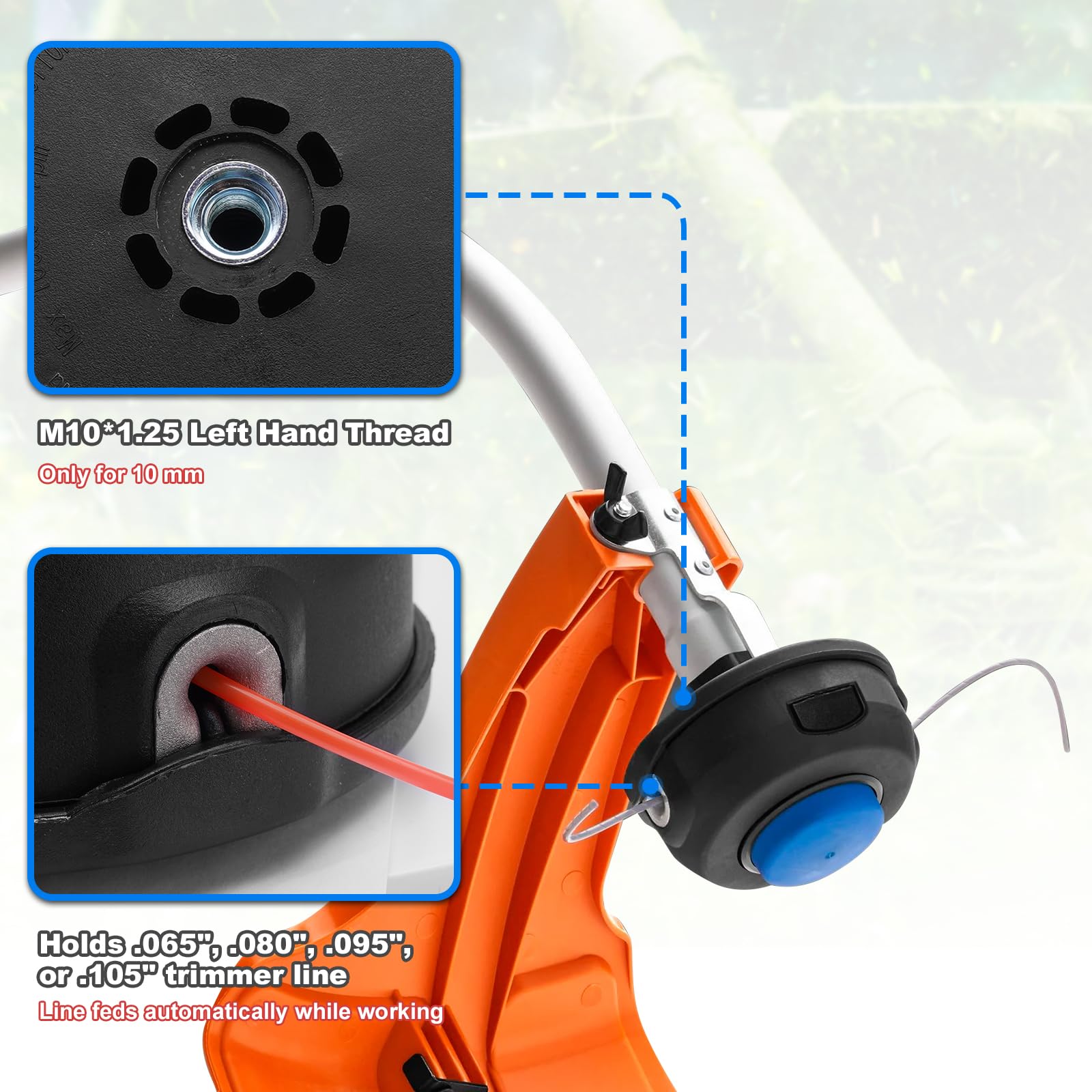Paquete de 5 cabezales de recortadora T35 para recortadoras de cuerdas, malezas compatibles con Husqvarna 123L 225L 232L 323L 324Lx 325L 325Lx 326L 322R 130C 130L 330LK Reemplazo # 537388101 531101