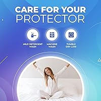 Vista 7 de Funda de colchón PlushDeluxe Premium 100% impermeable, hipoalergénica, sin vinilo, superficie de algodón con bucles suave y transpirable.