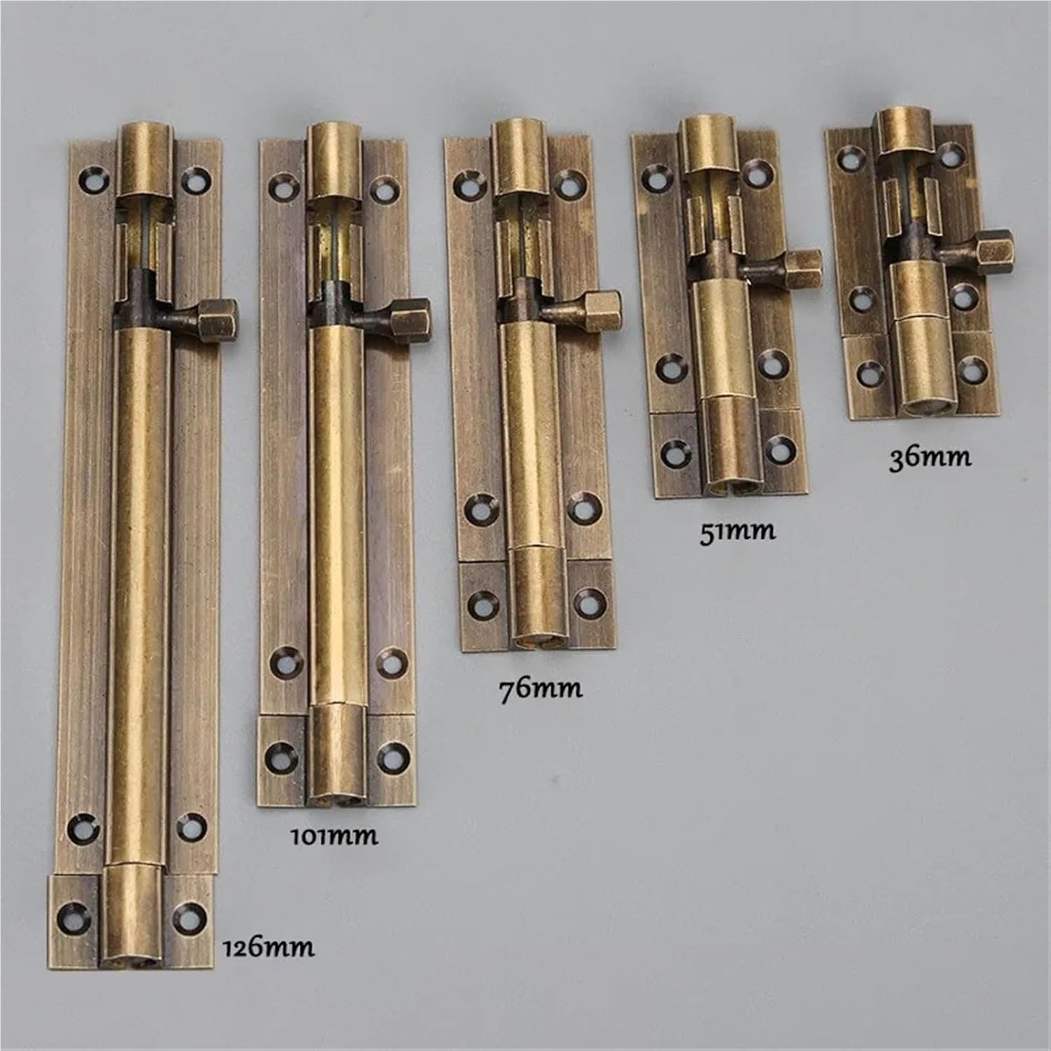 1.5/2/3/4/5 Inch Brass Door Latch Home Bolt Tower Catch Locks Solid Sliding Hasp 1Pcs(126mm)