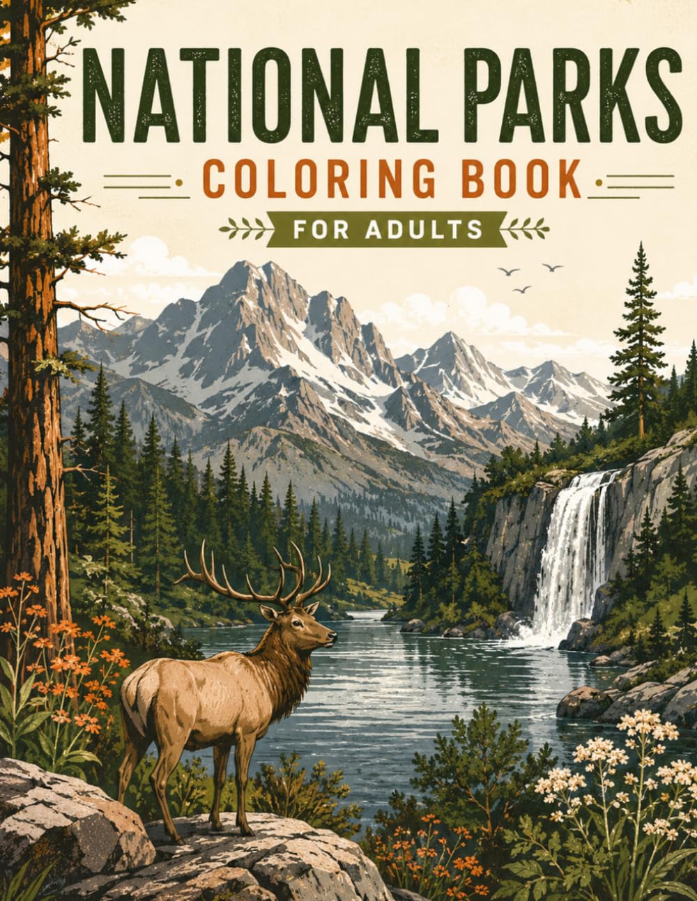 National Parks Coloring Book for Adults: Discover Calm Through Beautiful National Park Landscapes.