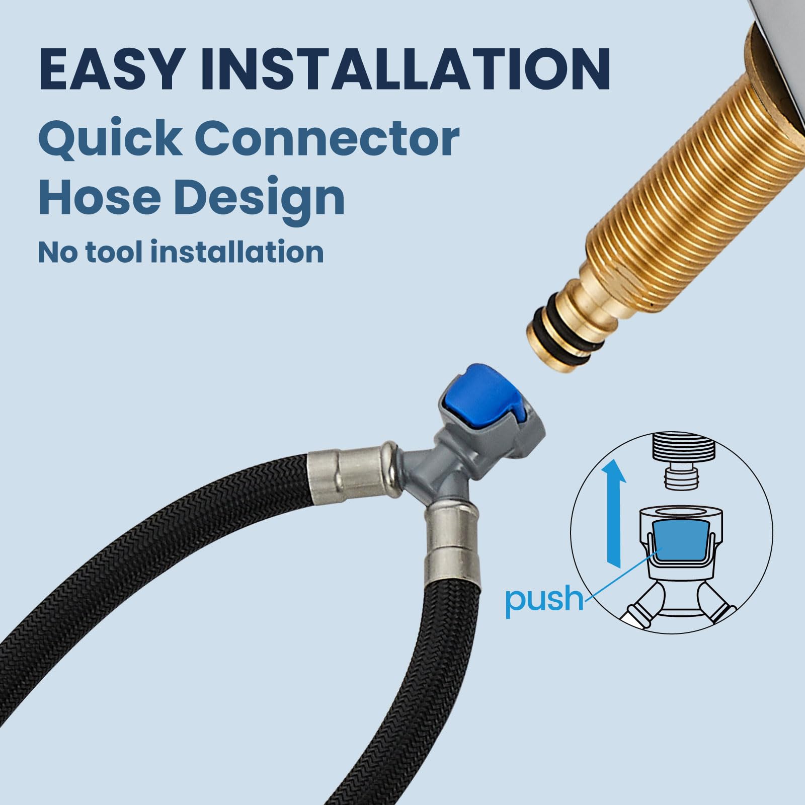 Airuida Wasserfall-Wasserhahn Für Waschbecken - Gebürstetes Nickel, 3-Loch Montage, Doppelgriffe, Für 20–40 Cm Becken