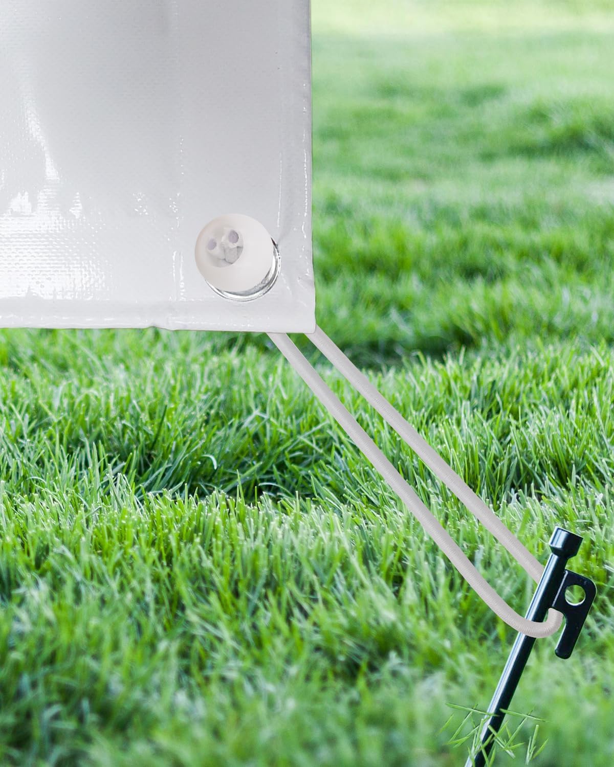 Bungee Cord with Ball 25 Pcs, 10 Inch Bungees Balls Heavy Duty Outdoor Tent Accessories for Camping Tarp, Canopy and Fixings (White)