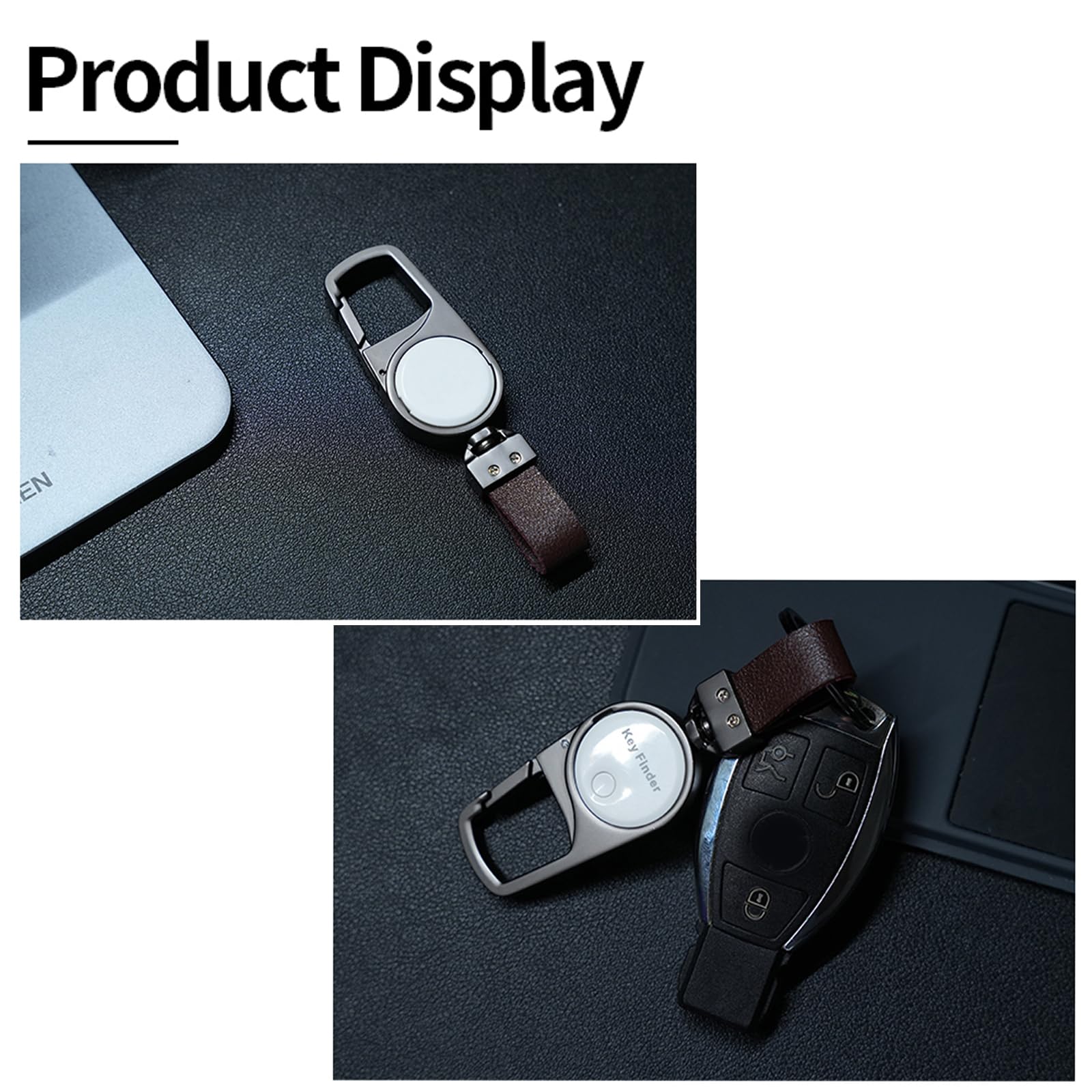 Portachiavi GPS – Tracker Bluetooth intelligente abbinato a Find My, localizzatore multiuso per bagagli e chiavi dell'auto (bianco)